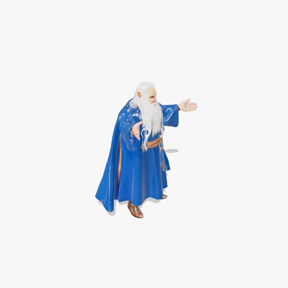 Wise Wizard Character Model Rigged and Animated