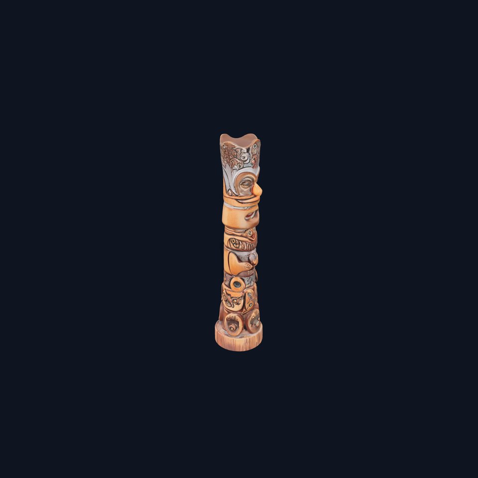 Wooden Totem Pole Model Pack with Intricate Carvings