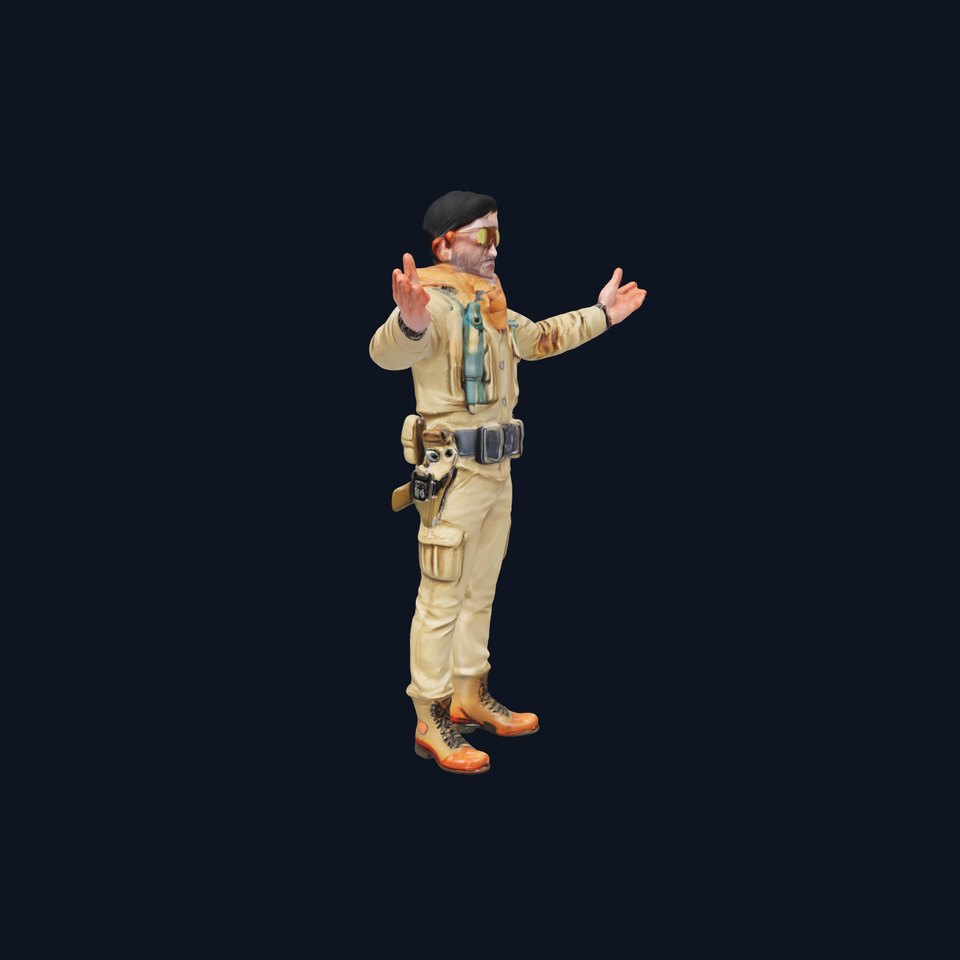Desert Explorer Rigged and Animated Character Model