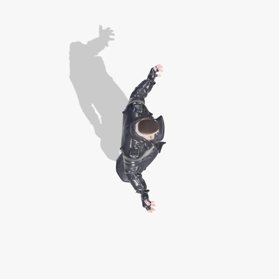 Tough Male Character in Black Trench Coat Rigged and Animated