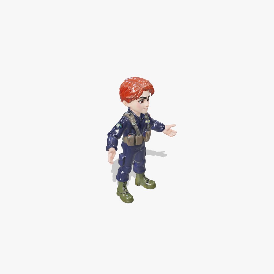 Rigged and Animated Cartoon Soldier Alert Character Model