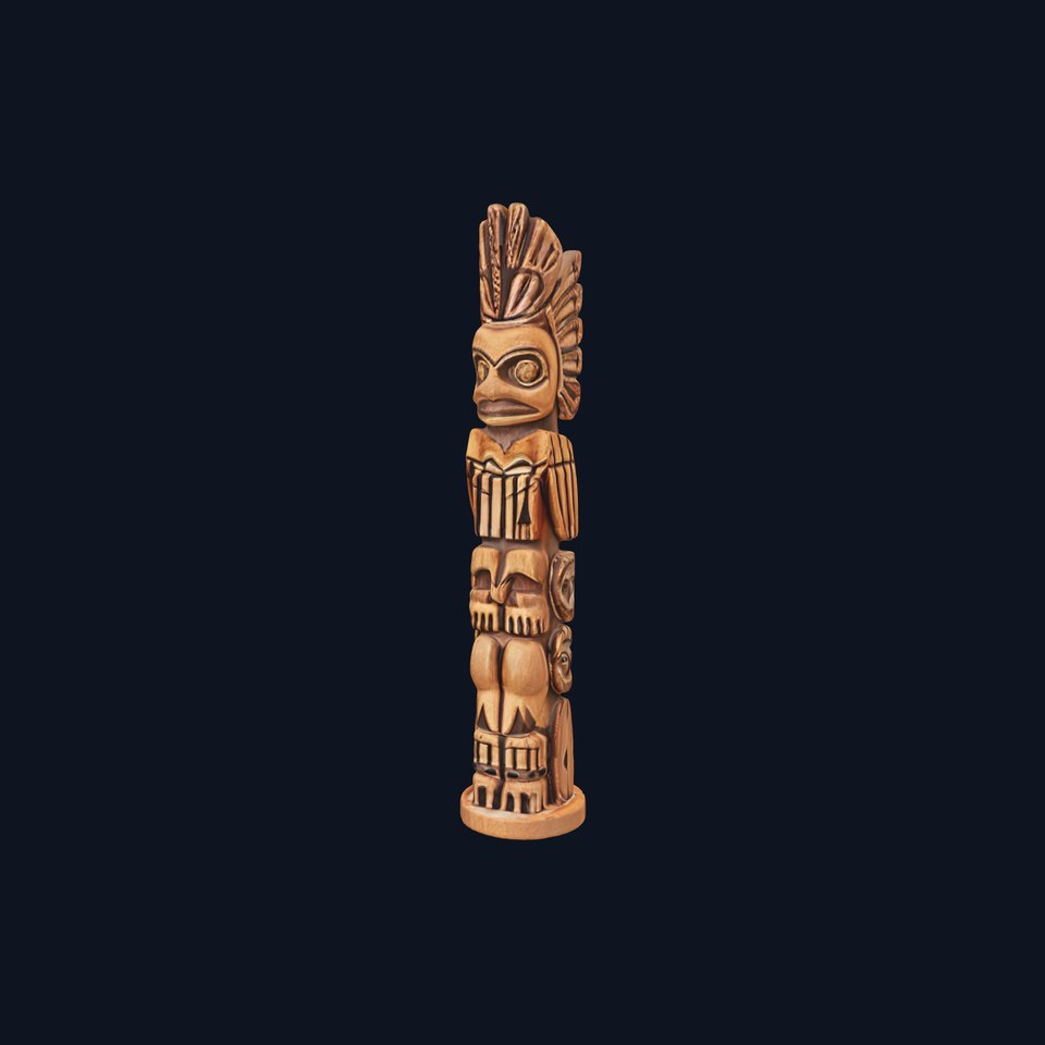 Totem Pole Sculpture Model Pack with Detailed Carvings