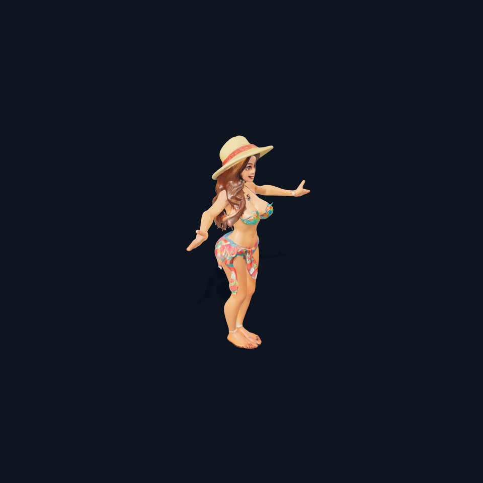 Beach Vibe Character Rigged and Animated D Model