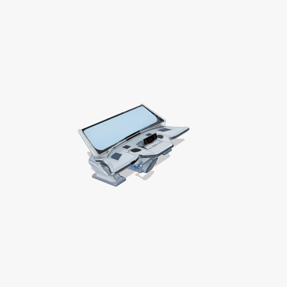 Futuristic Control Station Model Pack with Interactive Display Console