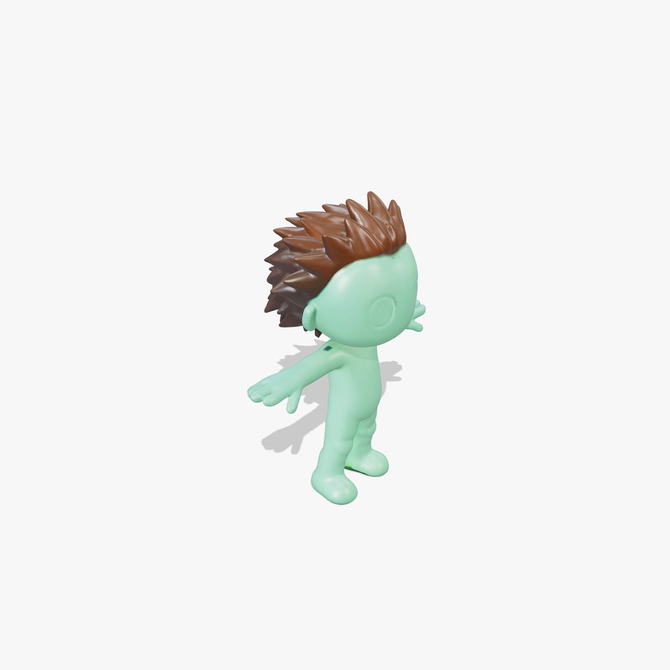 Stylized Cartoon Character Model Pack with Spiky Hair