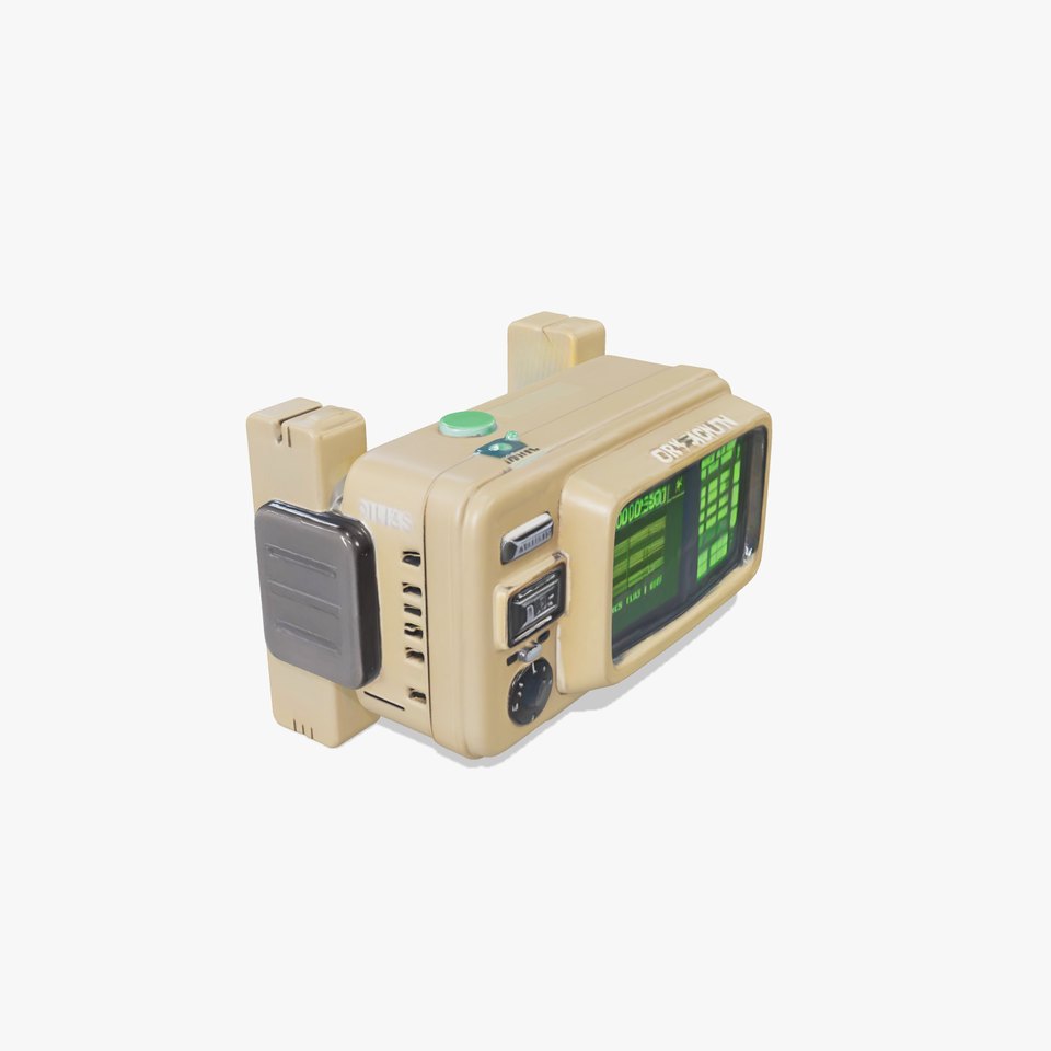 Retro Futuristic Wrist Device Model Pack with Interactive Display