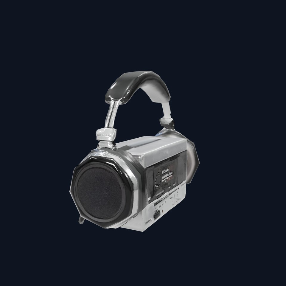 Retro Radio with Headphones Model Pack