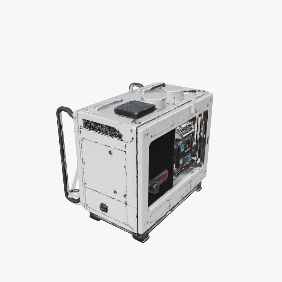 Futuristic Industrial Generator Model Pack with Detailed Console
