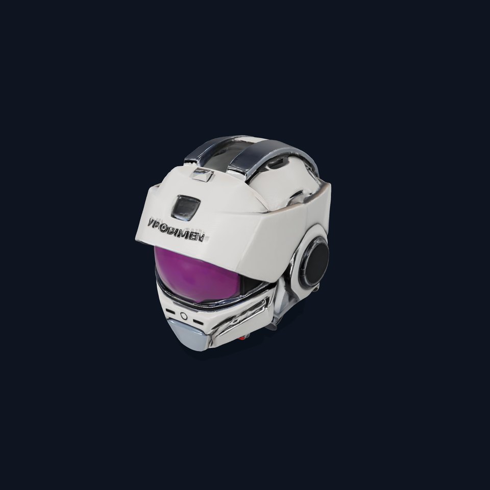 Futuristic Motorcycle Helmet Model Pack