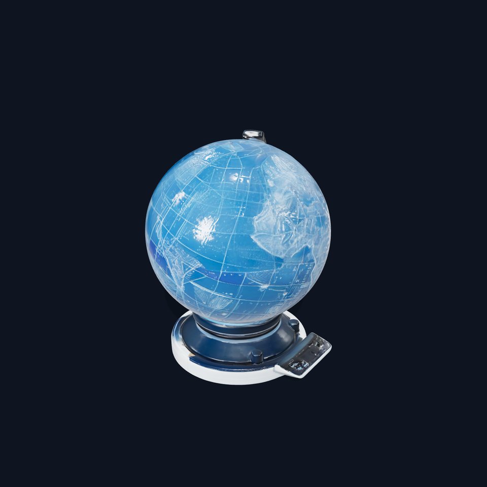 Futuristic Holographic Globe model pack with interactive features