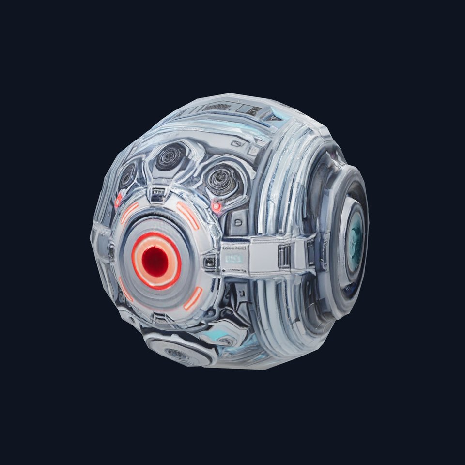 Futuristic Surveillance Orb Drone Model Pack