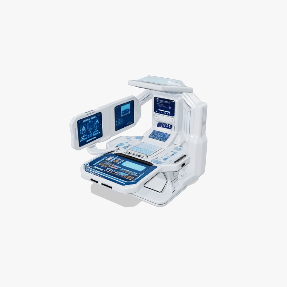 Futuristic Medical Console Model Pack with Holographic Displays