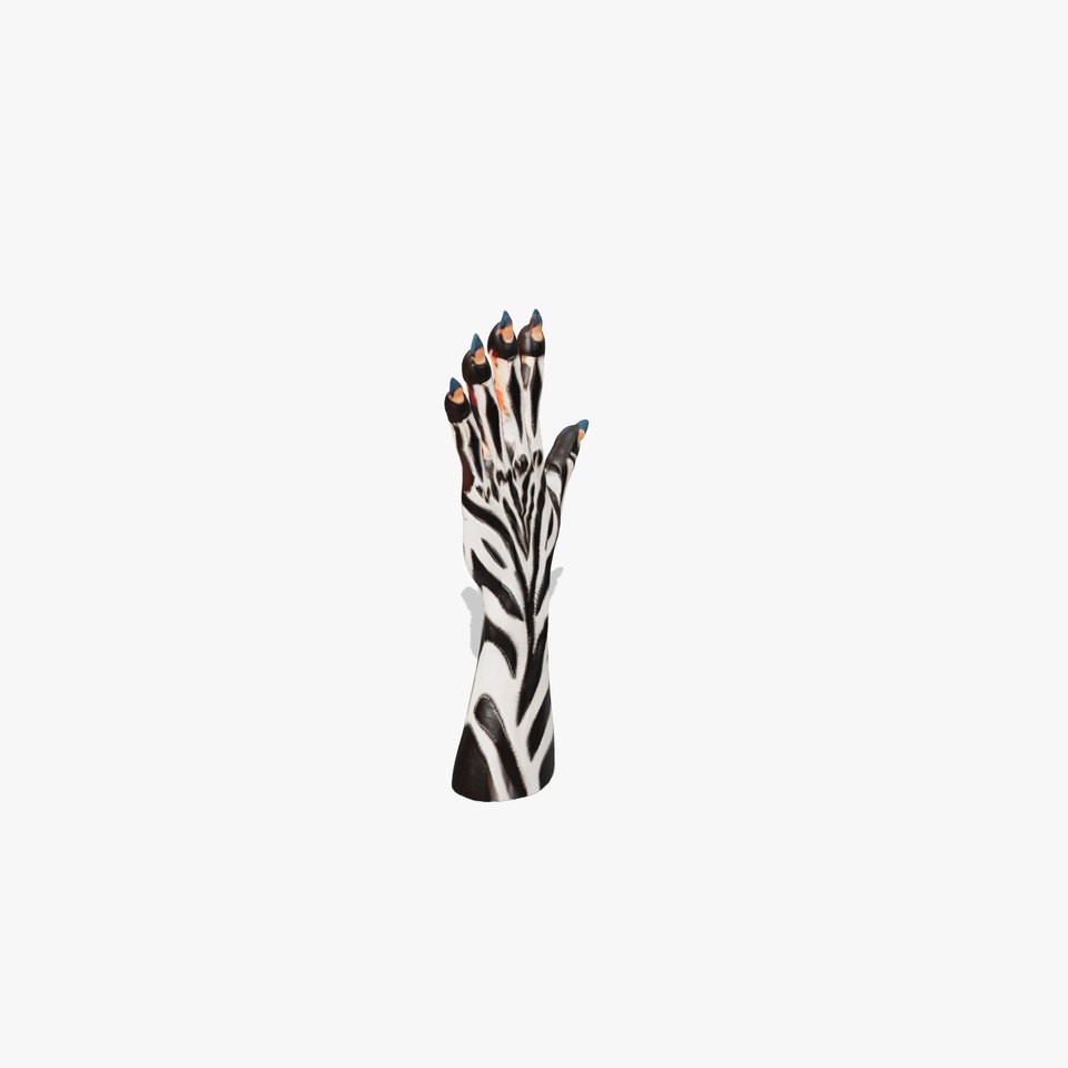 Zebra Patterned Hand Model Pack with Stylized Claws