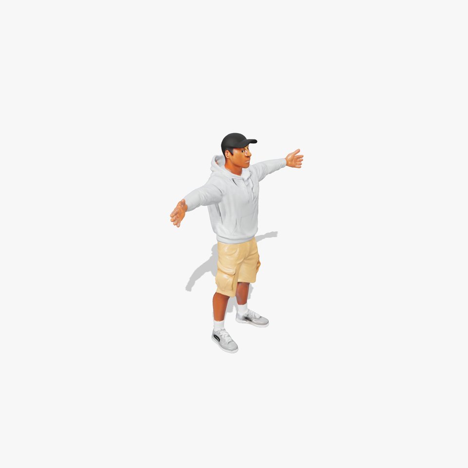 Casual Outfit Model Pack with Hoodie and Shorts
