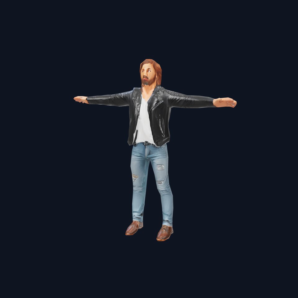 Casual Male Model Pack with Leather Jacket and Jeans