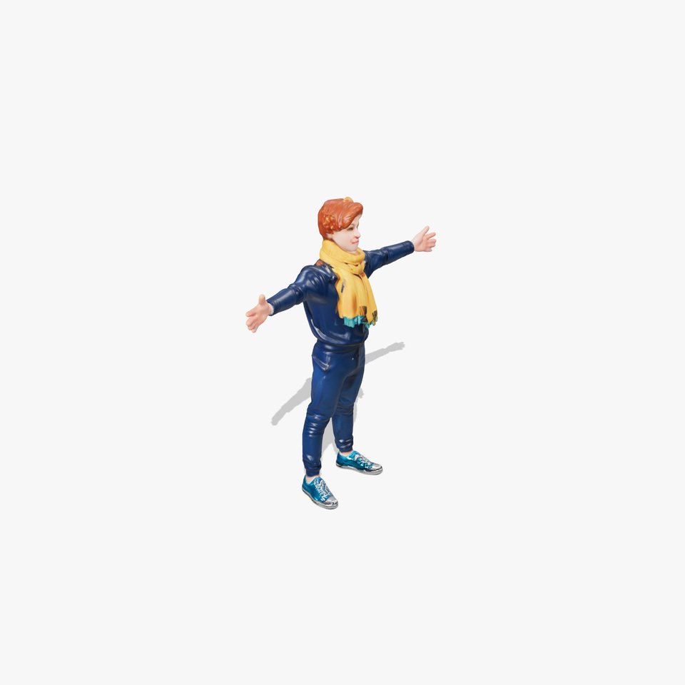 Casual Outfit Man with Scarf model pack