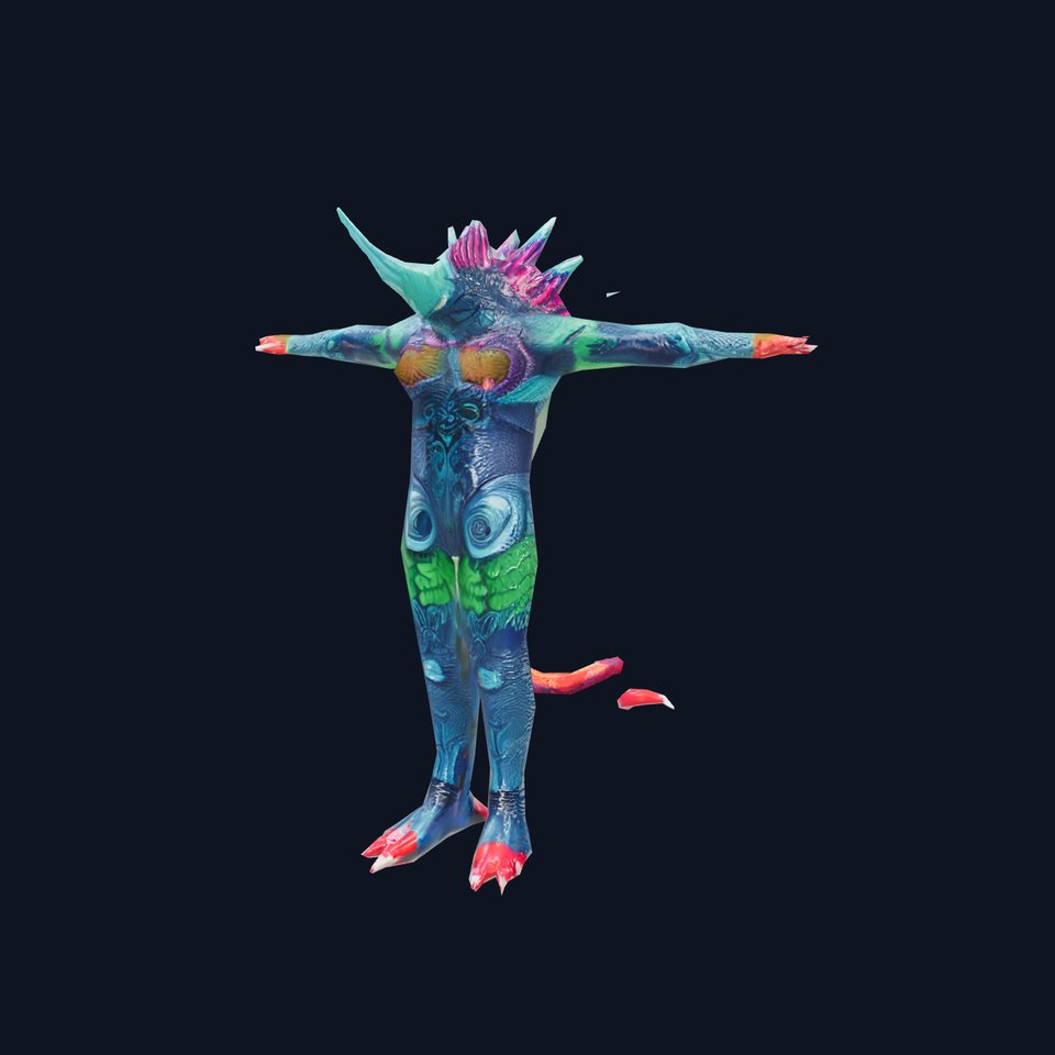 Colorful Reptilian Creature Model Pack