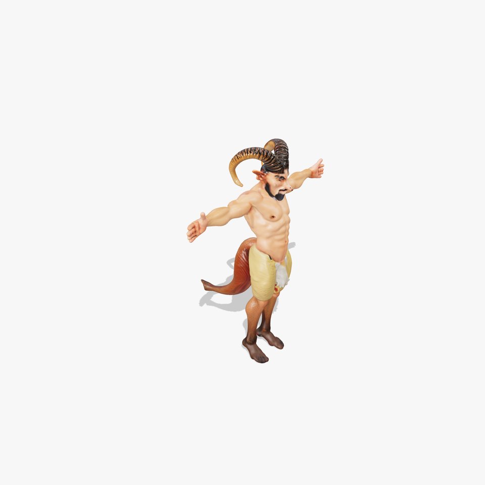 Fantasy Creature Satyr Model Pack with Detailed Horns and Fur