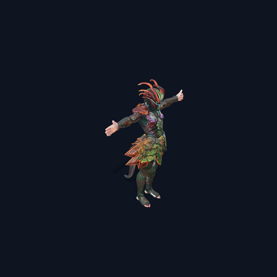 Colorful Fantasy Creature Warrior Model Pack