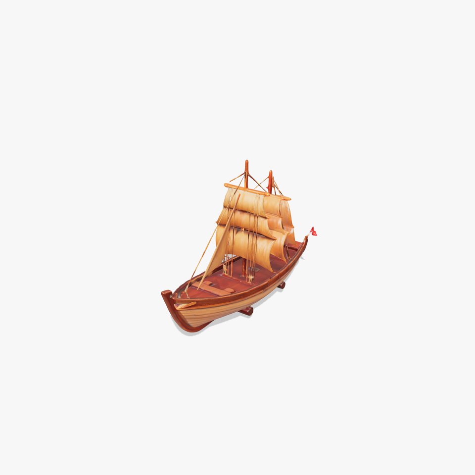 Wooden Sailing Ship Model Pack with Detailed Textures