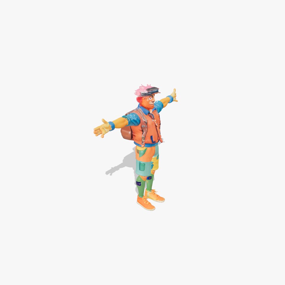 Colorful Character Model Pack with Backpack and Hat