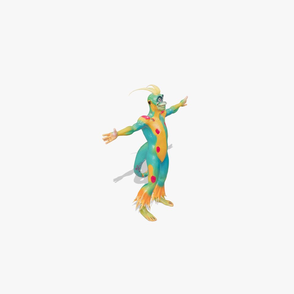 Colorful Cartoon Creature Model Pack with Textured Fur