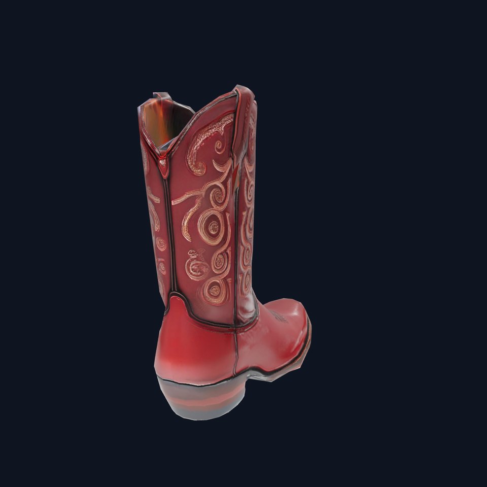 Western Cowboy Boot Model Pack with Intricate Embroidery
