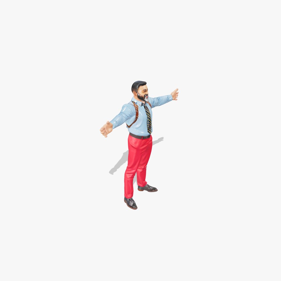 Businessman with Red Pants and Blue Shirt Model Pack
