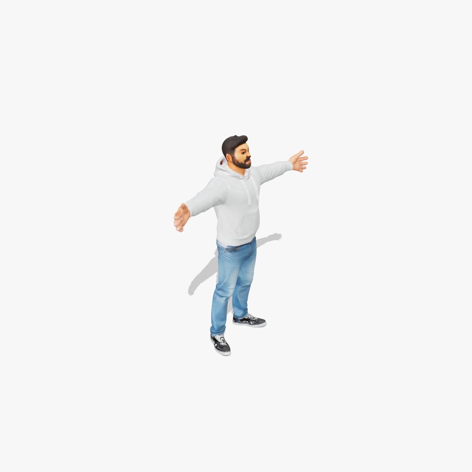 Casual Male Character in Hoodie Model Pack