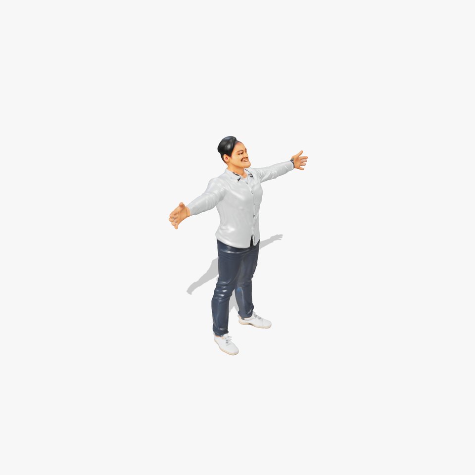 Casual Male Outfit Model Pack with Arm Spread