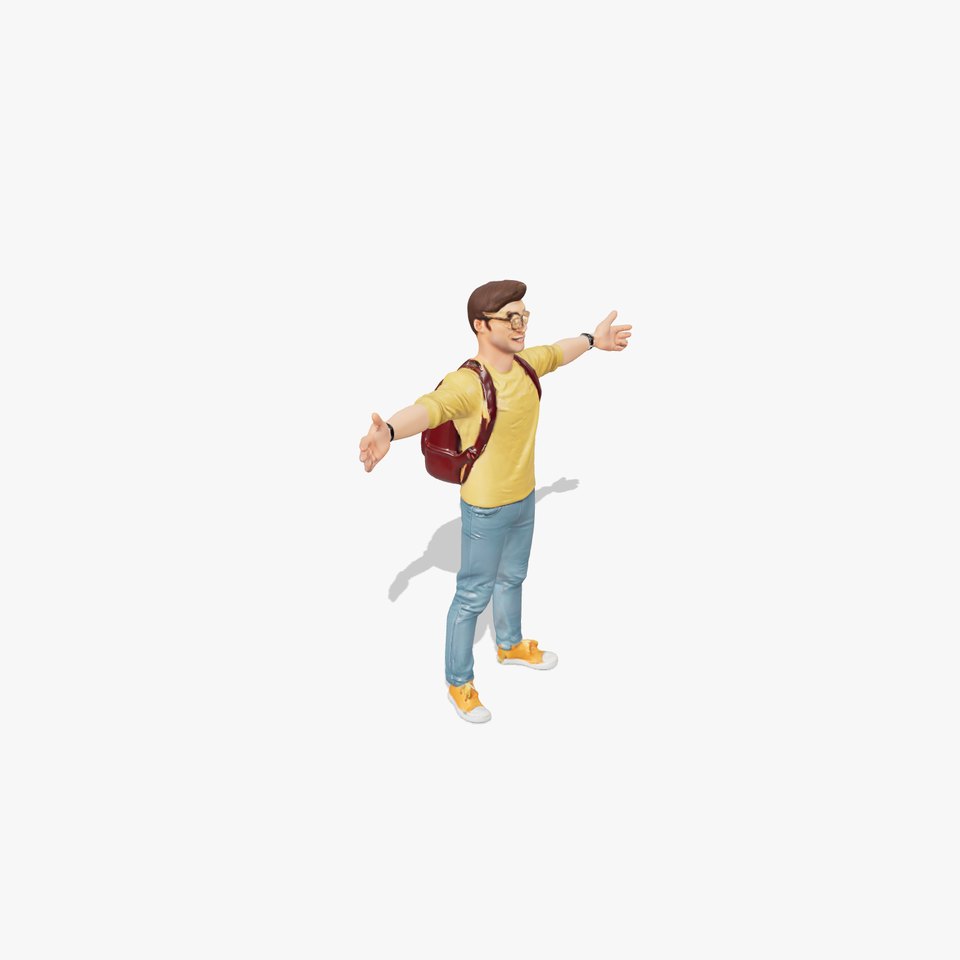 Casual Young Man with Glasses Model Pack