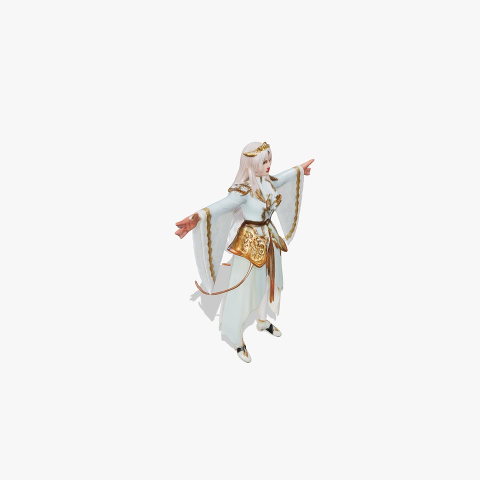 Elegant Fantasy Character Model Pack with Ornate Costume