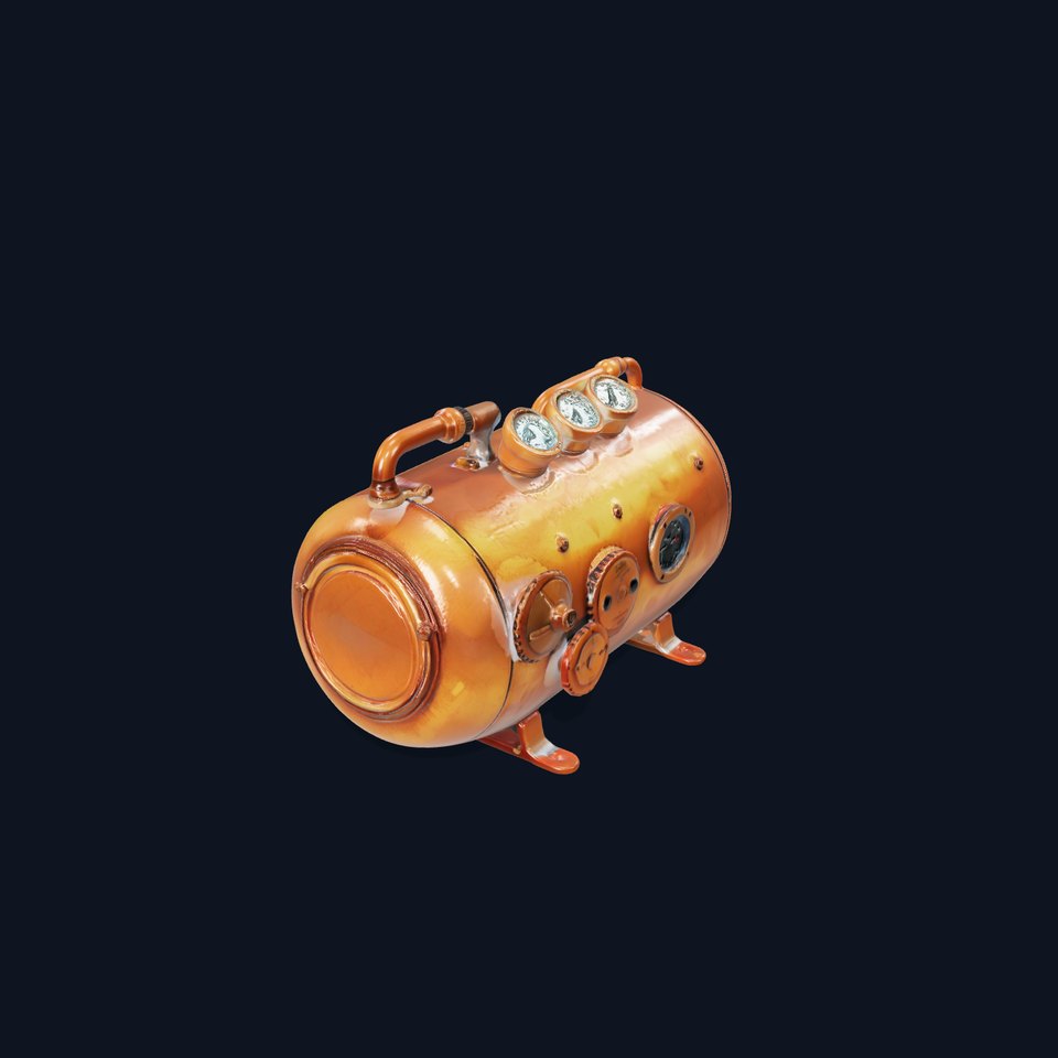 Steampunk Boiler Model Pack with Industrial Gauges