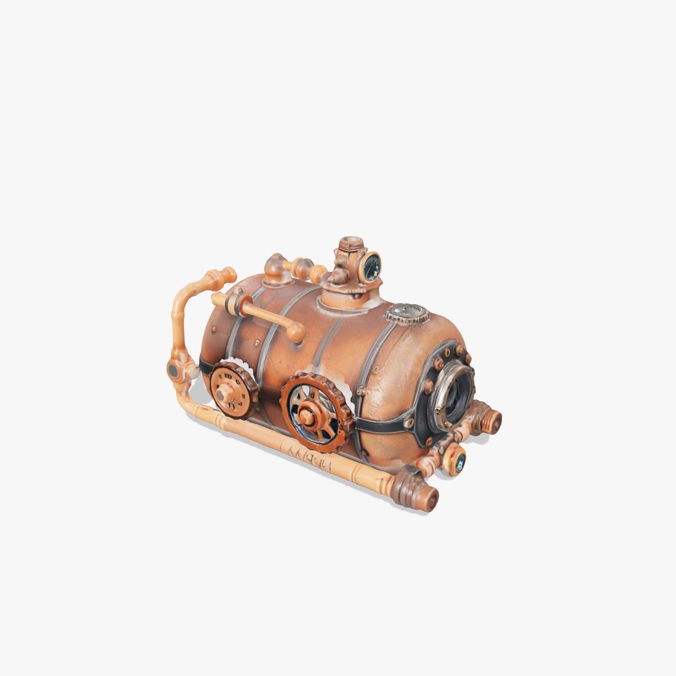 Steampunk Boiler Model Pack with Detailed Gauges and Pipes