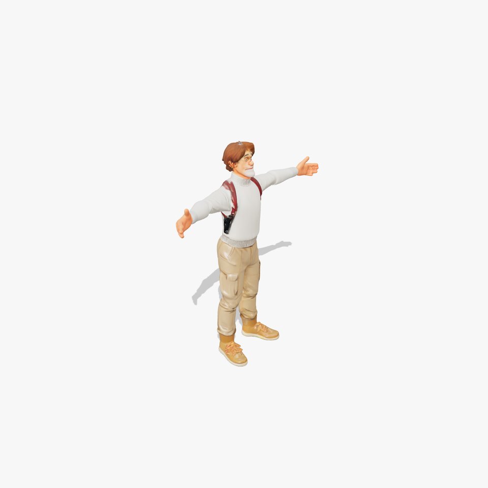 Stylized Male Character Model Pack with Backpack