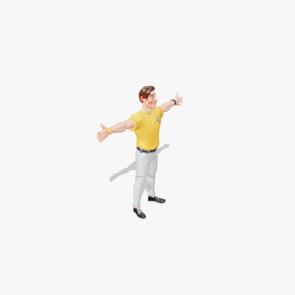 Cartoon Character Male Model Pack with Yellow Shirt