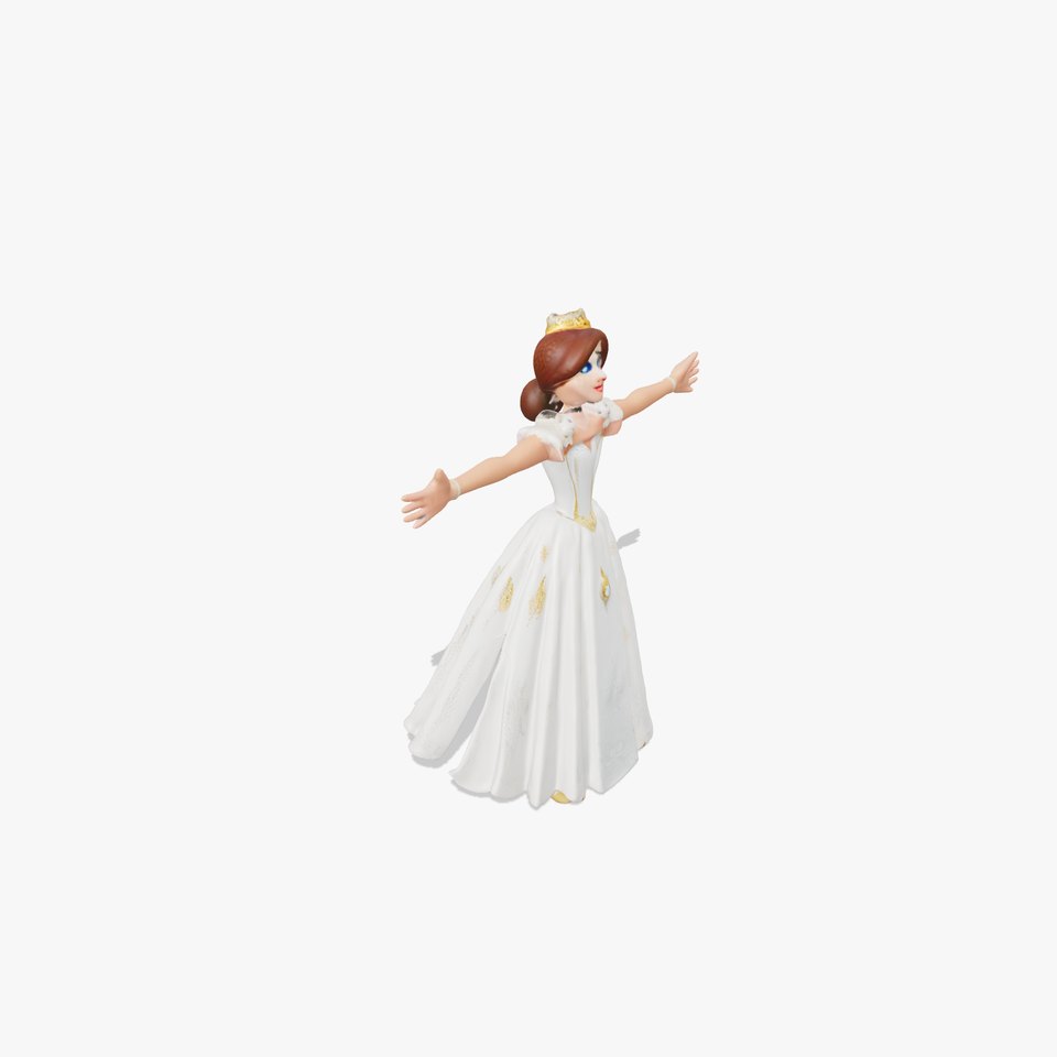 Princess Character Model Pack with Detailed Gown