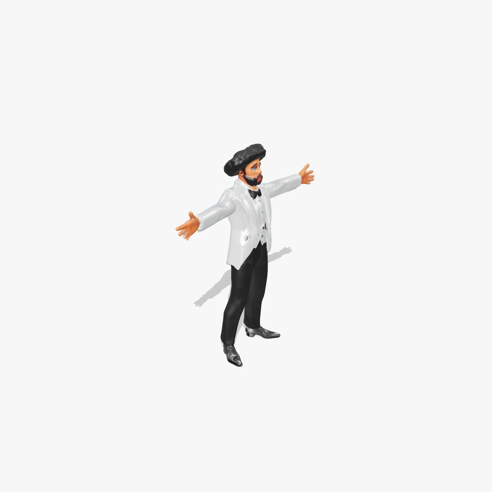 Elegant Tuxedo Model Pack with Afro Hairstyle