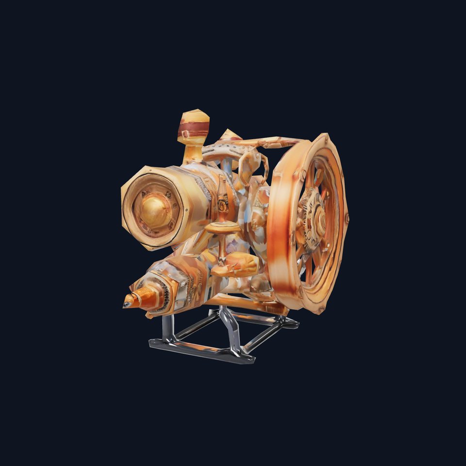 Steampunk Engine Model Pack with Realistic Brass Finish