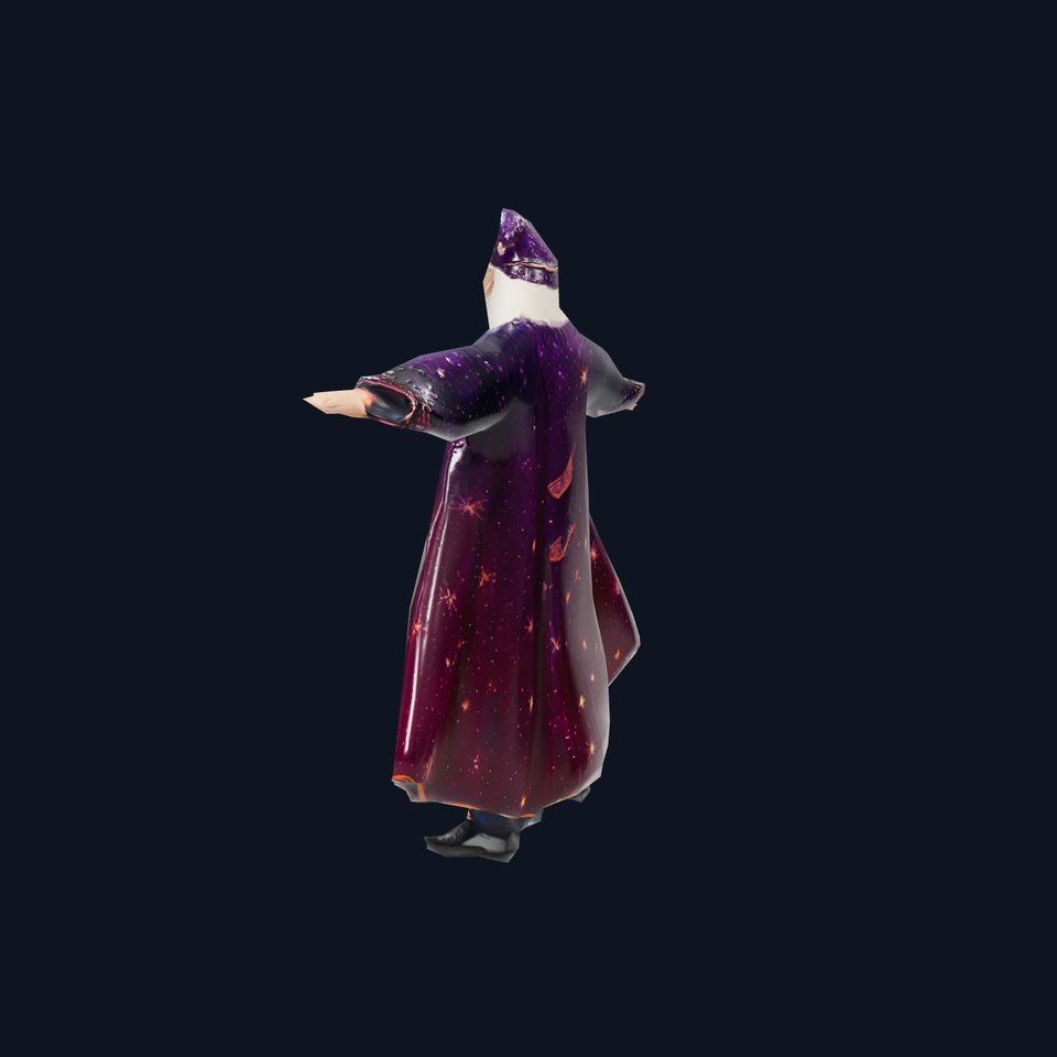 Wizard Character Model Pack with Starry Robe Design