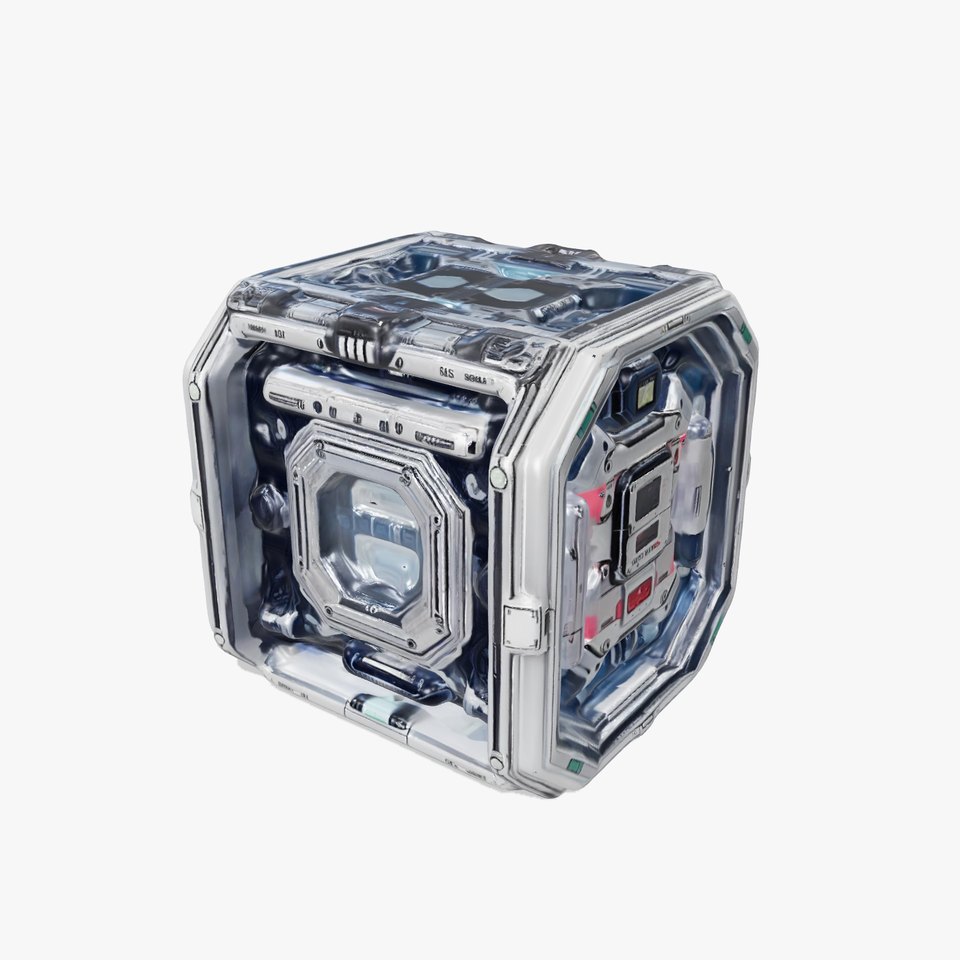 Futuristic SciFi Energy Cube model pack with detailed textures