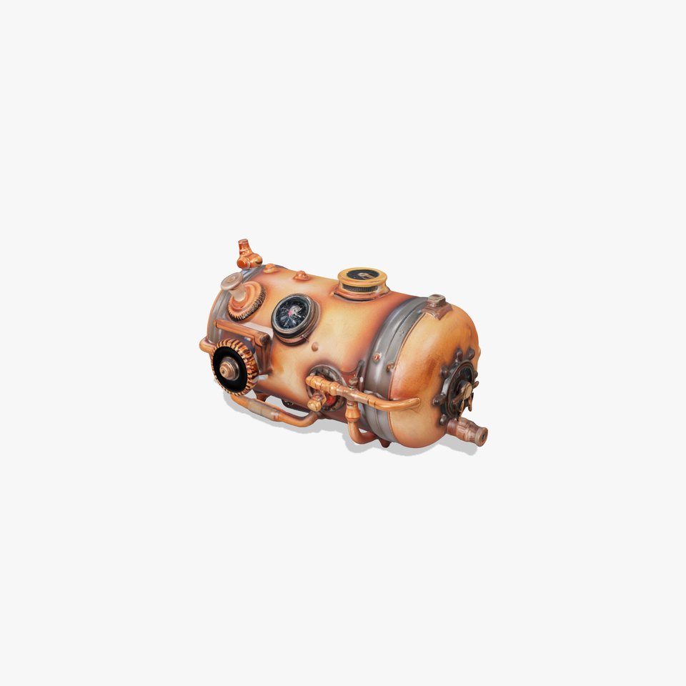 Steampunk Boiler Tank model pack with detailed gauges