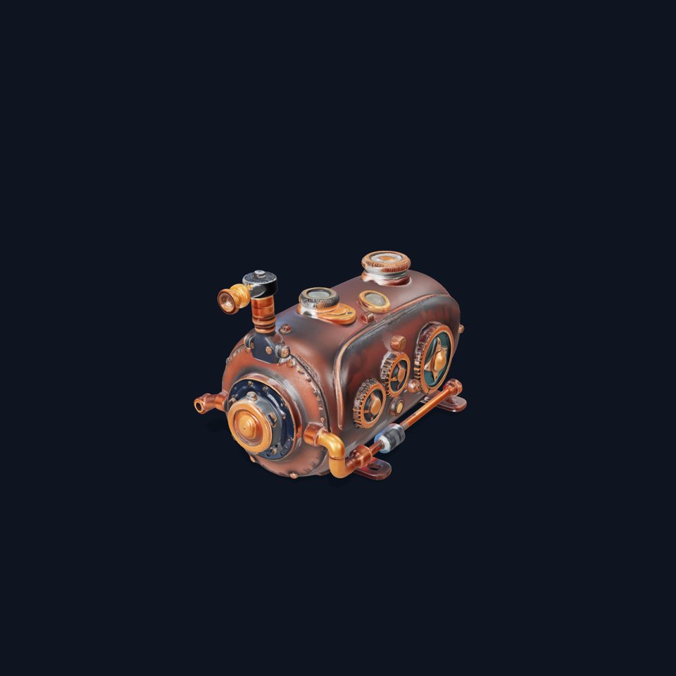Steampunk Industrial Boiler Model Pack with Detailed Machinery