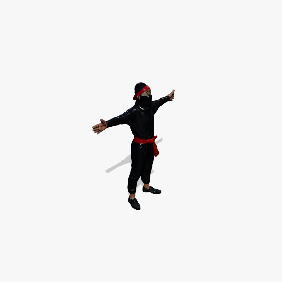 Ninja Character Model Pack with Red Accents