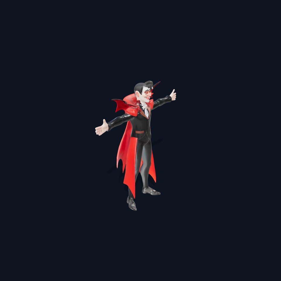 Vampire Character with Red Cape Model Pack