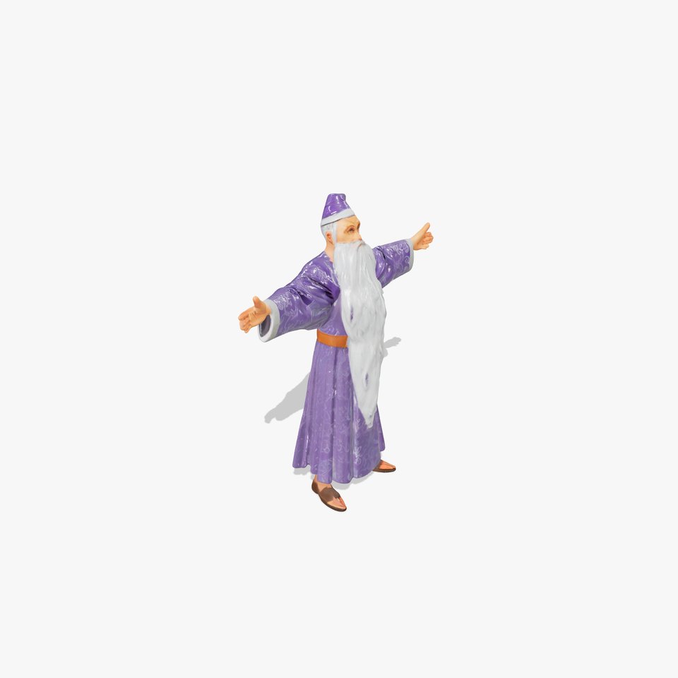Wizard Character Model Pack with Detailed Robes and Beard