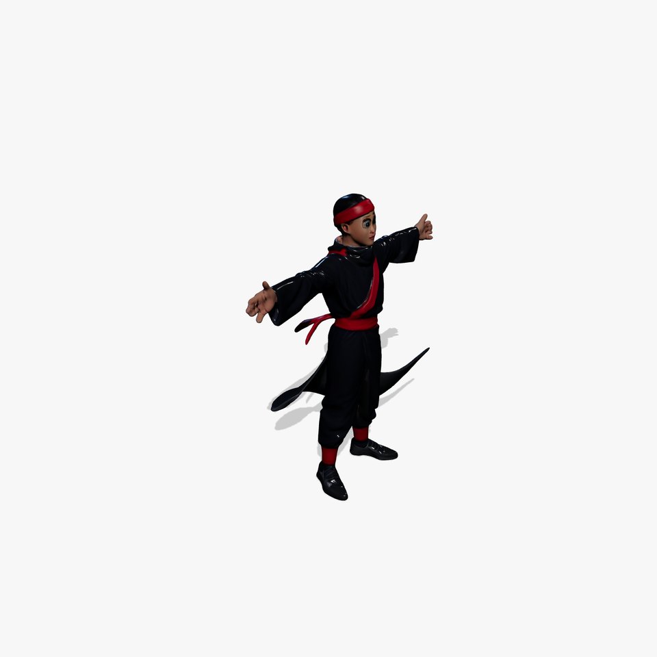 Animated Ninja Character Model Pack with Dynamic Poses