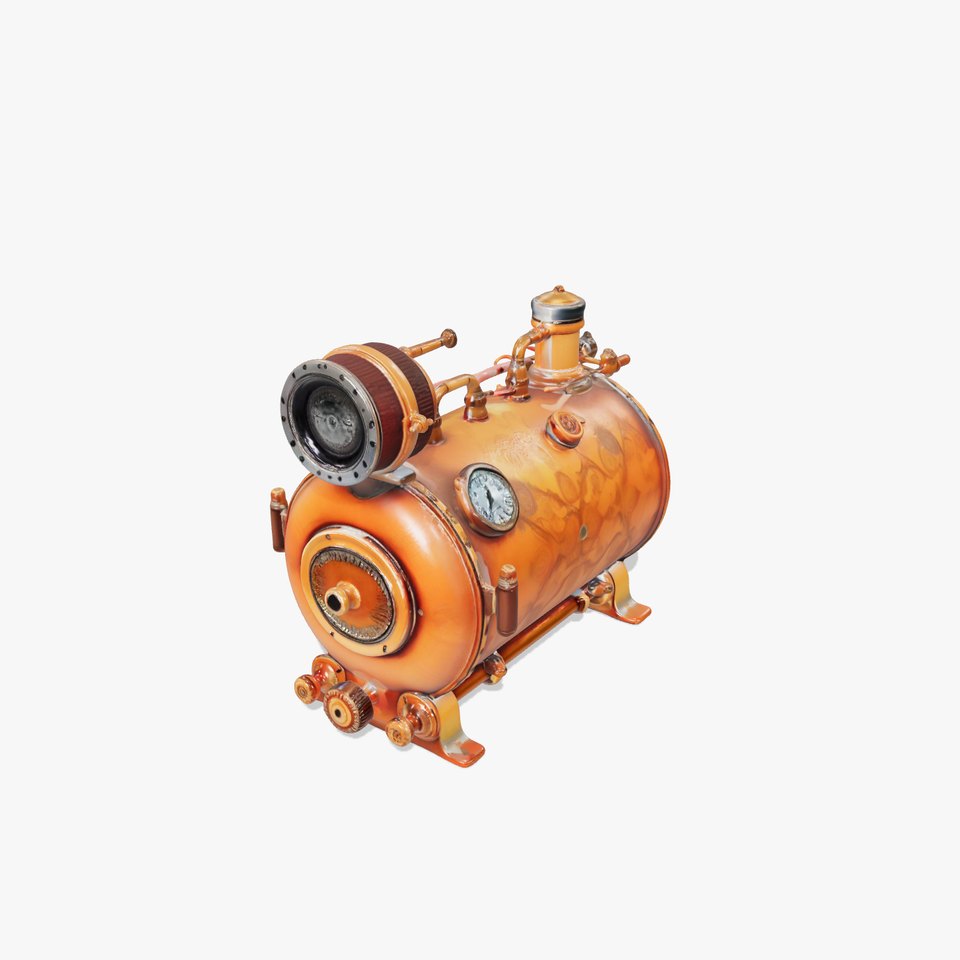 Steampunk Boiler Model Pack with Intricate Gauges