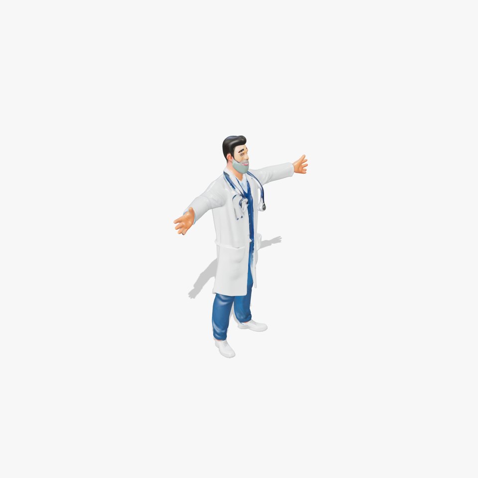 Friendly Doctor Character Model Pack with Stethoscope