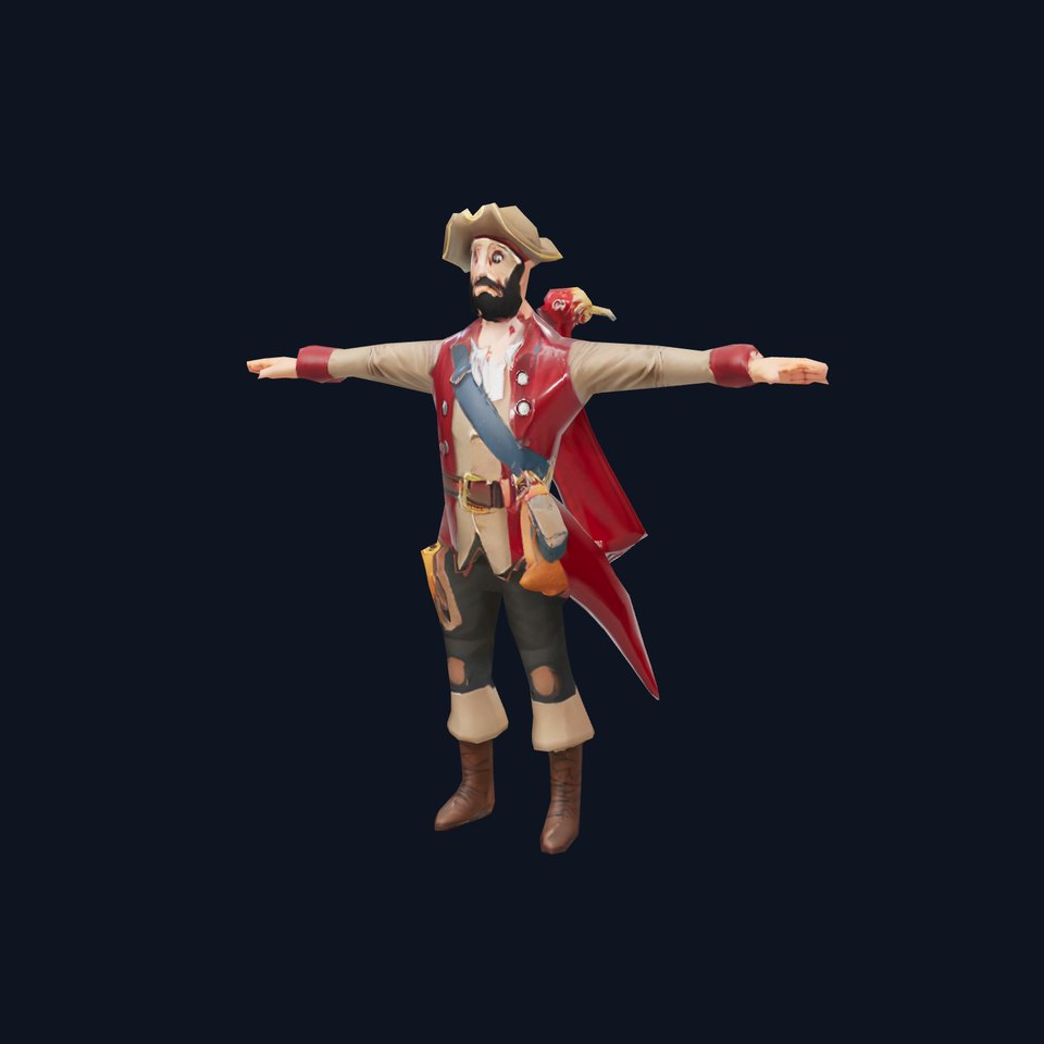 Pirate Character with Parrot Model Pack